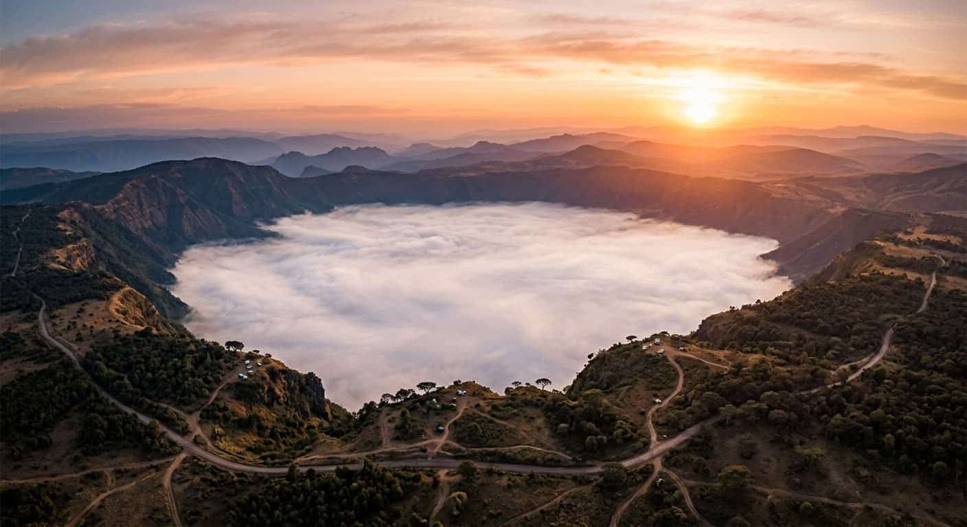 Savannelandschap met acacia’s en de Kilimanjaro aan de horizon
